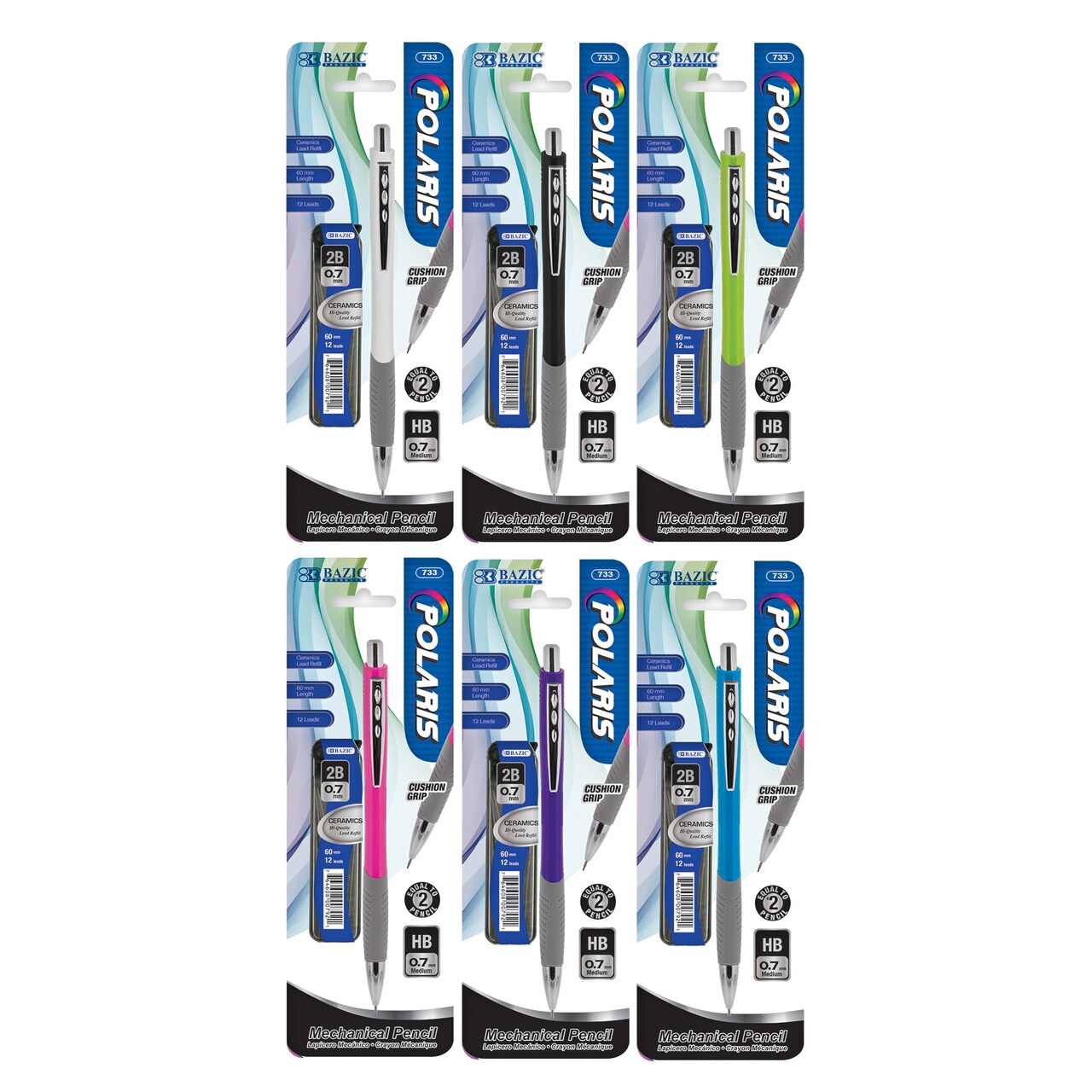 BAZIC 0.7 mm Polaris Mechanical Pencil w/ Ceramics High-Quality Lead